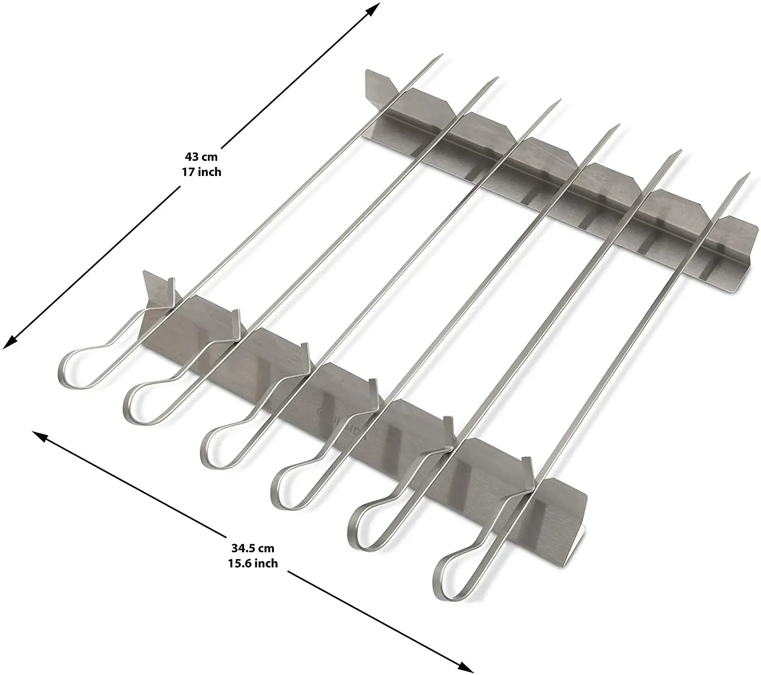 Stainless Steel Adjustable Elevated Barbecue Skew Holder for 6  - Perfect for Shish Kebab, Smoker Grill Oven Pattan Australia